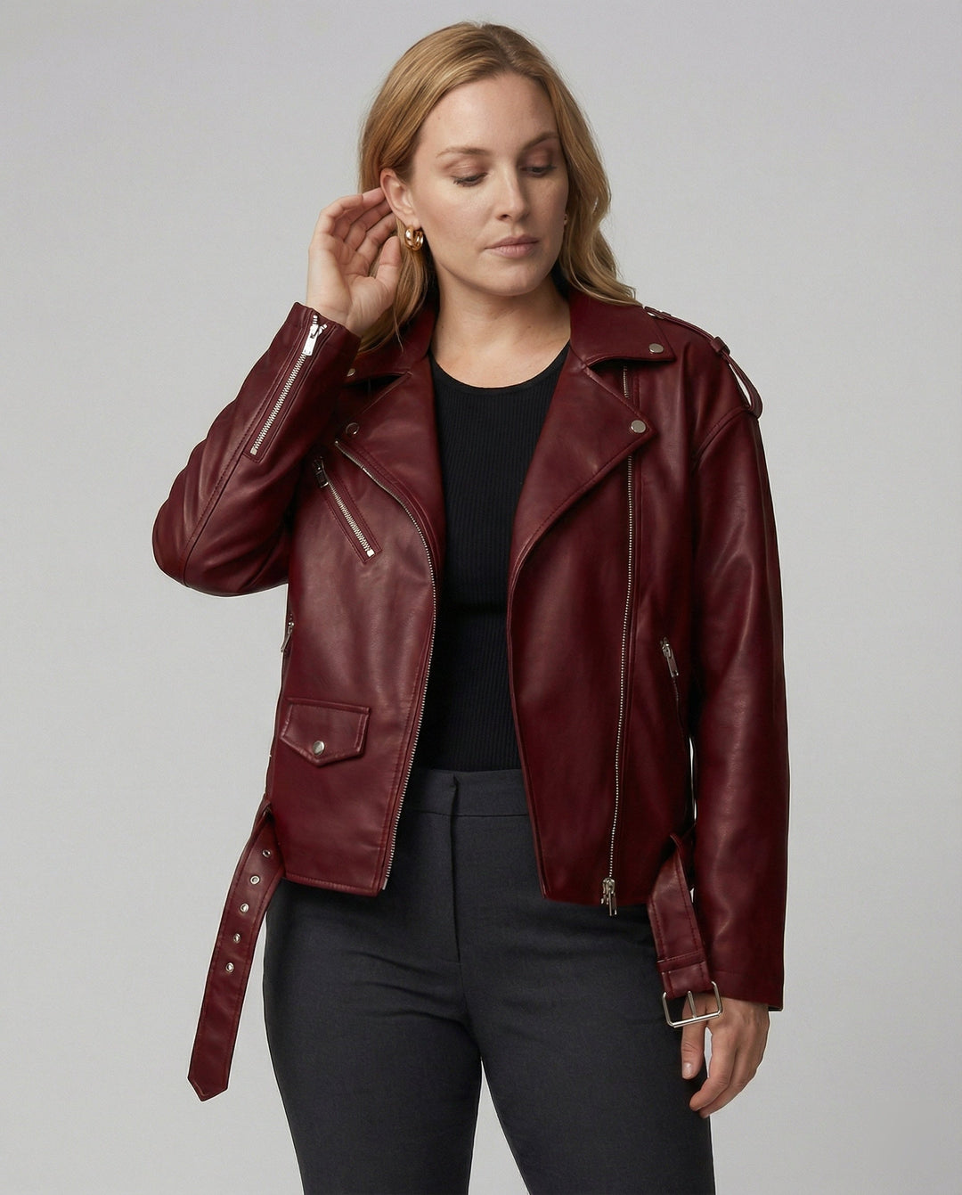 Damen Bikerjacke mit Reißverschlussdetails