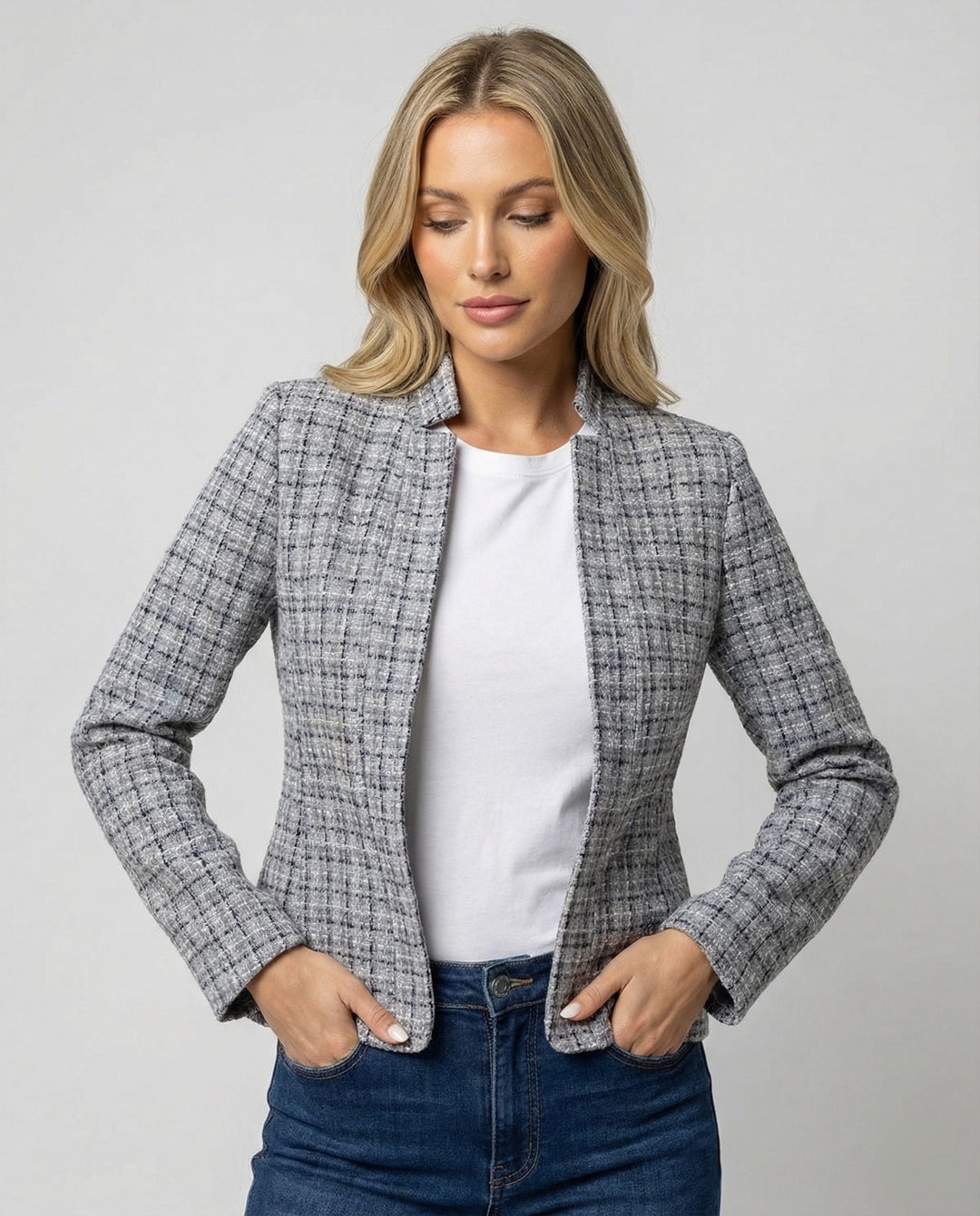 Damen Eleganter Blazer mit Tailliertem Schnitt | Drune
