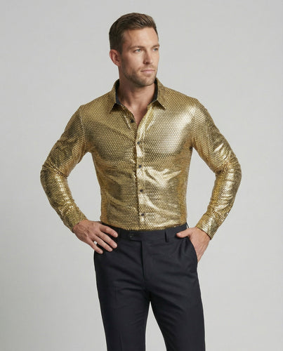 Herren Hemd mit glanzvollem Wabenmuster Drune