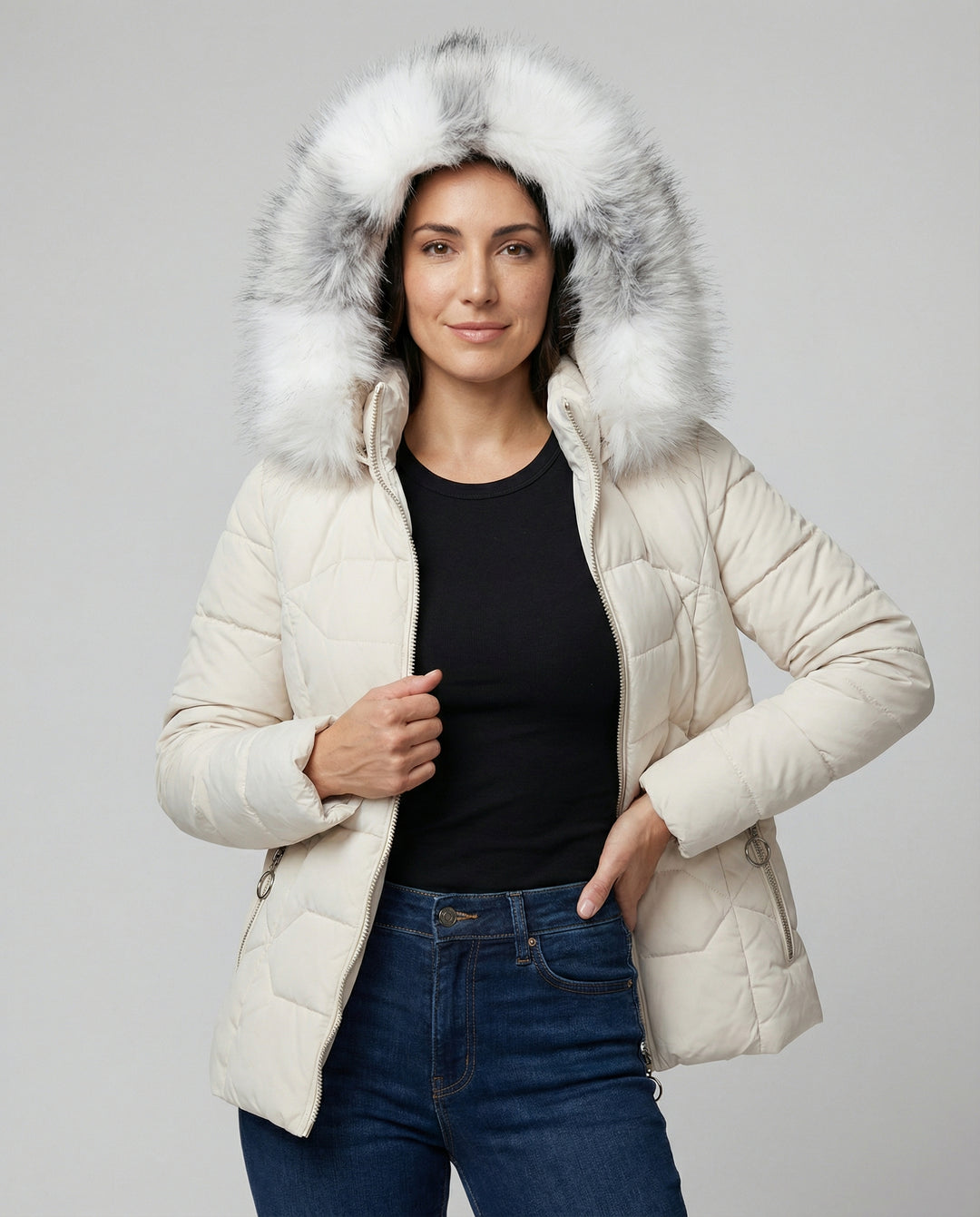 Drune | Stilvolle Winterjacke damen mit Fellkragen