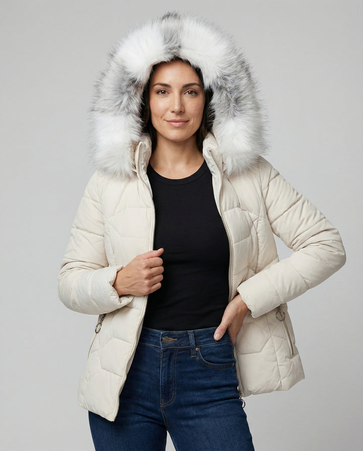 Drune | Stilvolle Winterjacke damen mit Fellkragen