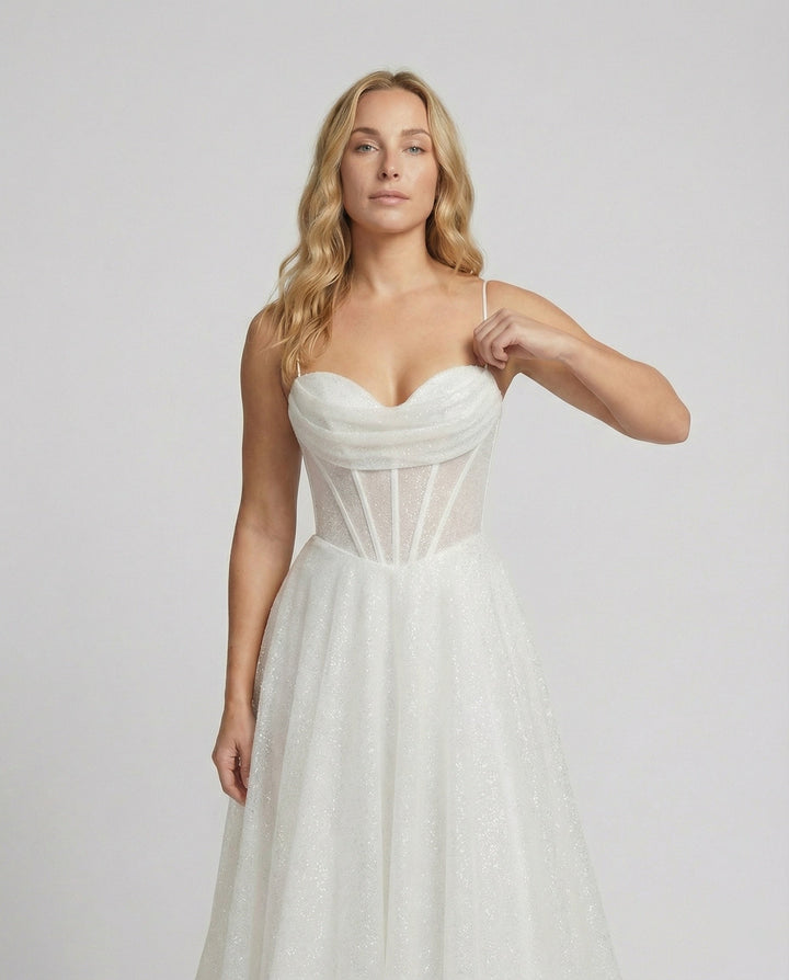 Drune | Glitter Ballkleid mit Schnürung