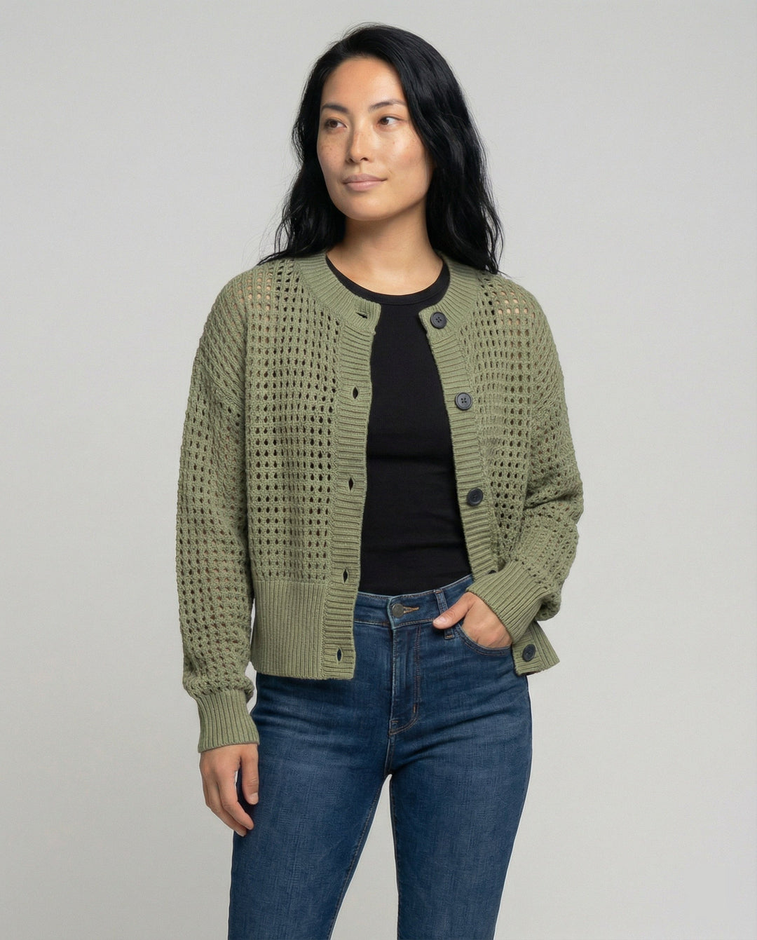 Damen luftiger Strickcardigan Drune