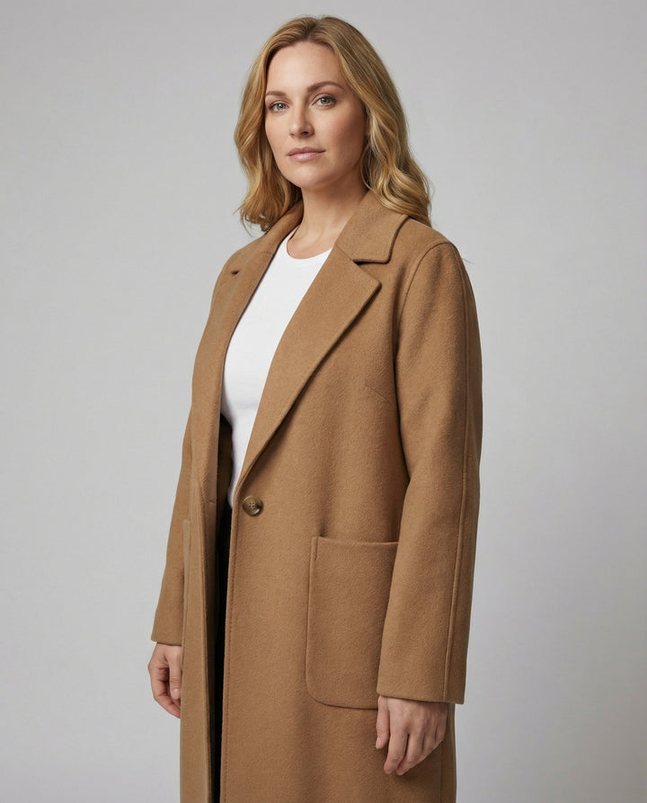 Drune | Langer Wollmantel für Damen