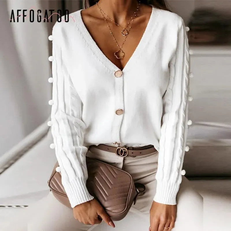 Drune | Ausschnitt Strickjacke Pullover Top für Frauen