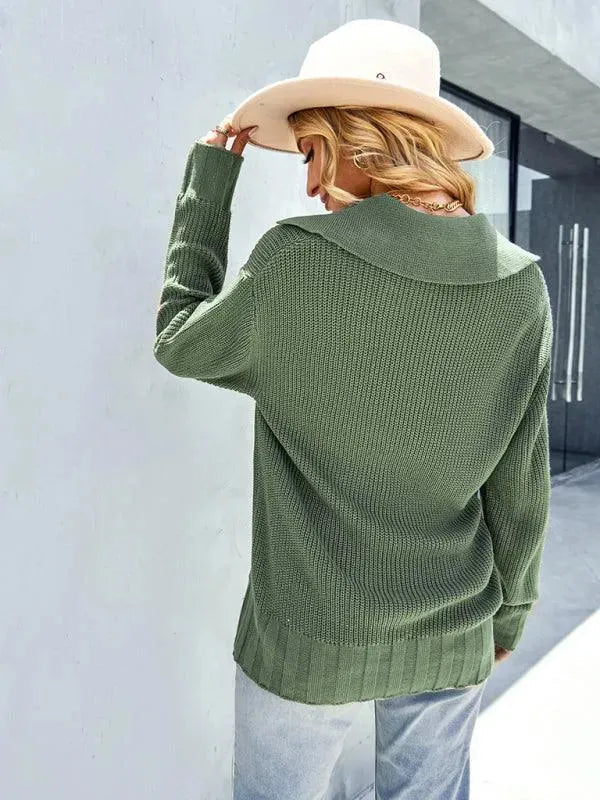 Drune | Ausschnitt Polo Damen Pullover Top