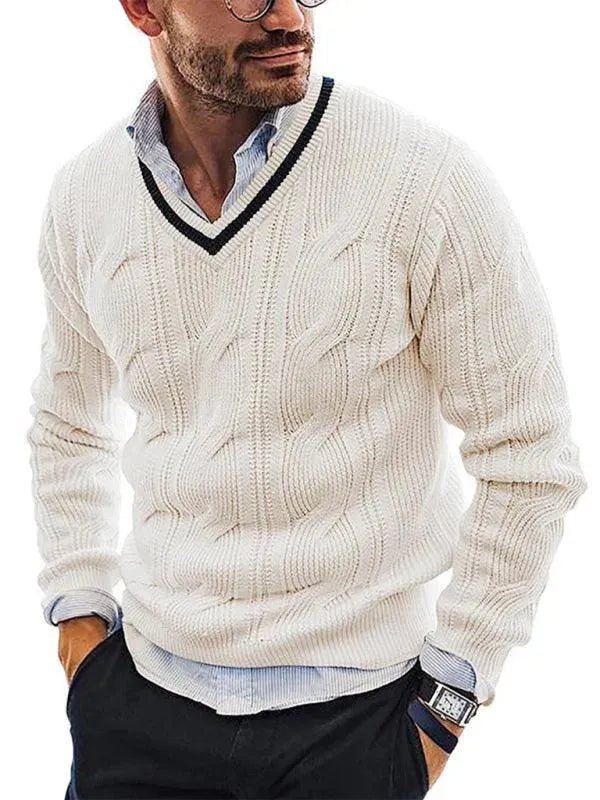 Drune | Ausschnitt Slim Fit Herren Pullover Sweatshirt