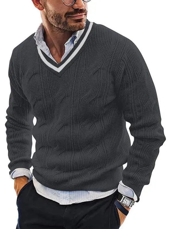Drune | Ausschnitt Slim Fit Herren Pullover Sweatshirt