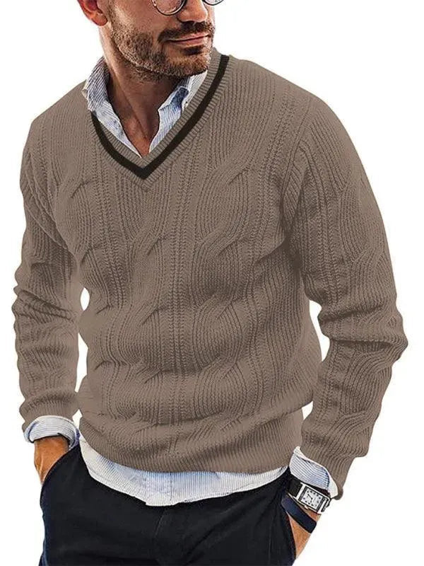 Drune | Ausschnitt Slim Fit Herren Pullover Sweatshirt
