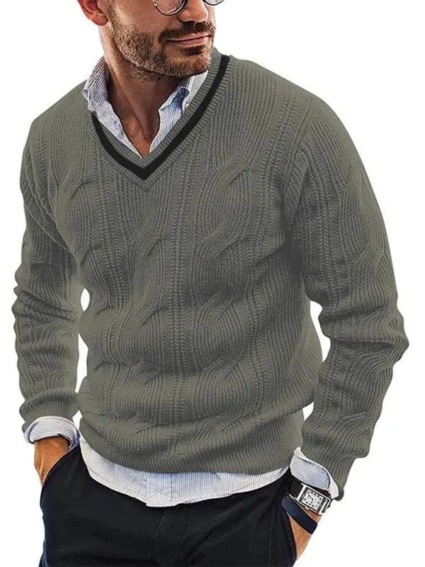 Drune | Ausschnitt Slim Fit Herren Pullover Sweatshirt