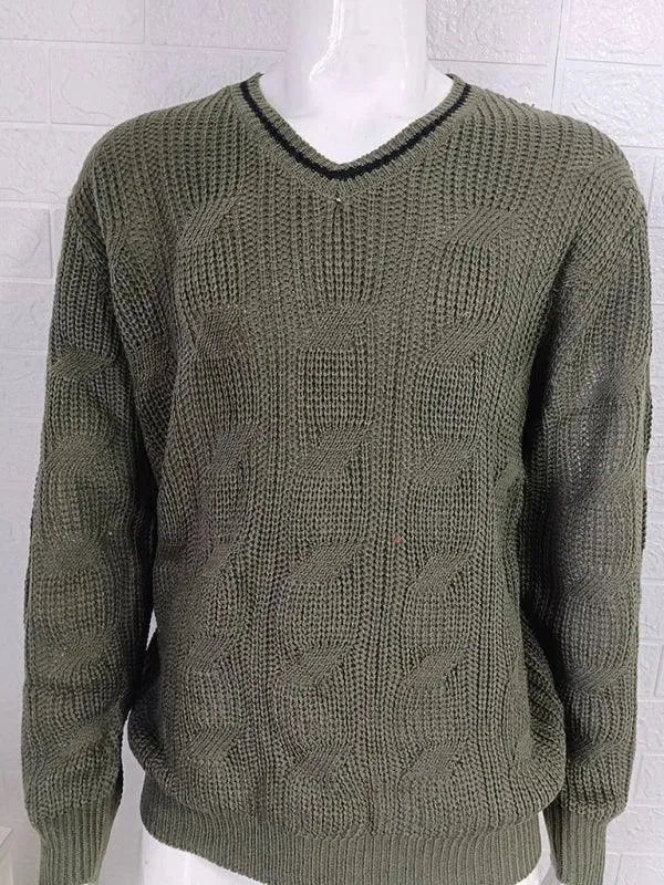 Drune | Ausschnitt Slim Fit Herren Pullover Sweatshirt