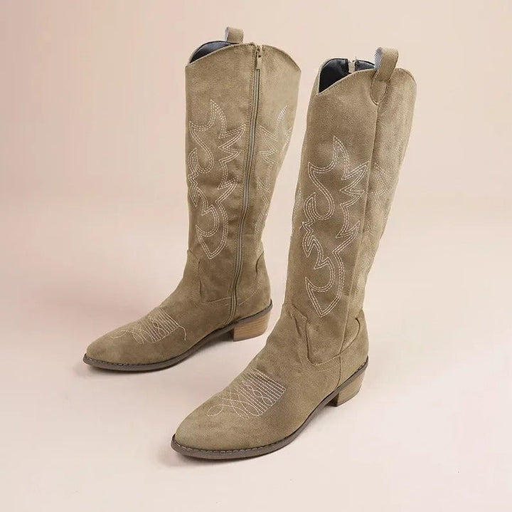 Bestickte Western-Cowboystiefel für Frauen Drune