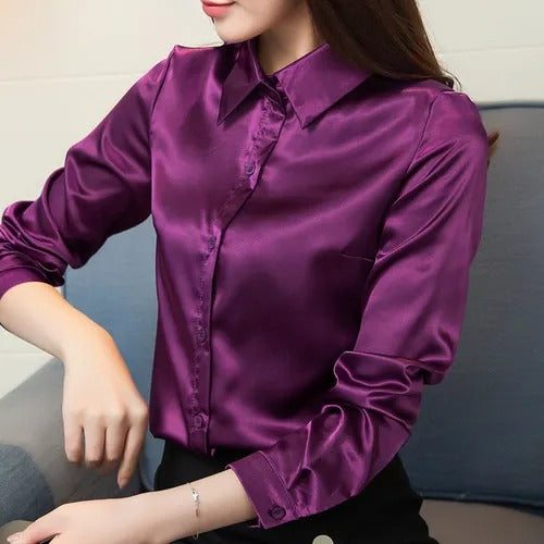 Drune | Elegante Bluse aus Seidensatin