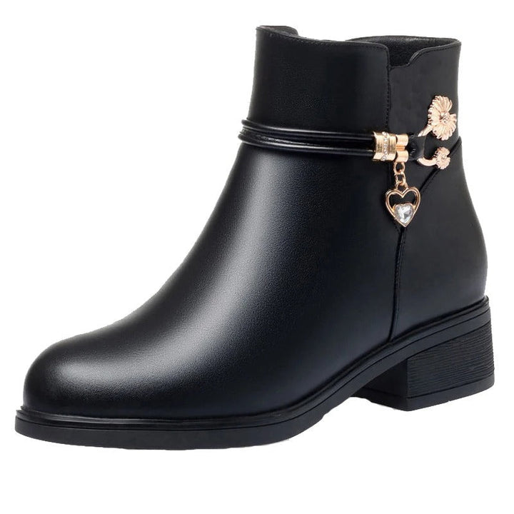 Weiche Damen Strass Stiefel Lederstil Drune