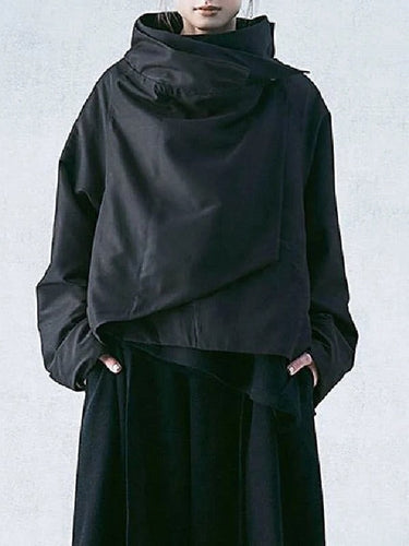 Drune | Damen Freizeit Stehkragen Lange Jacke