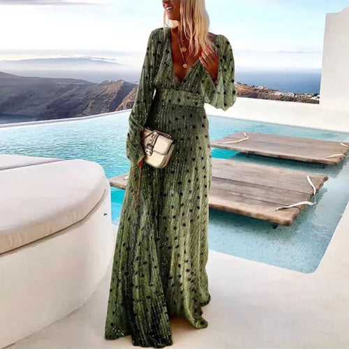 Drune | Elegantes Langes Kleid mit Punkteprint