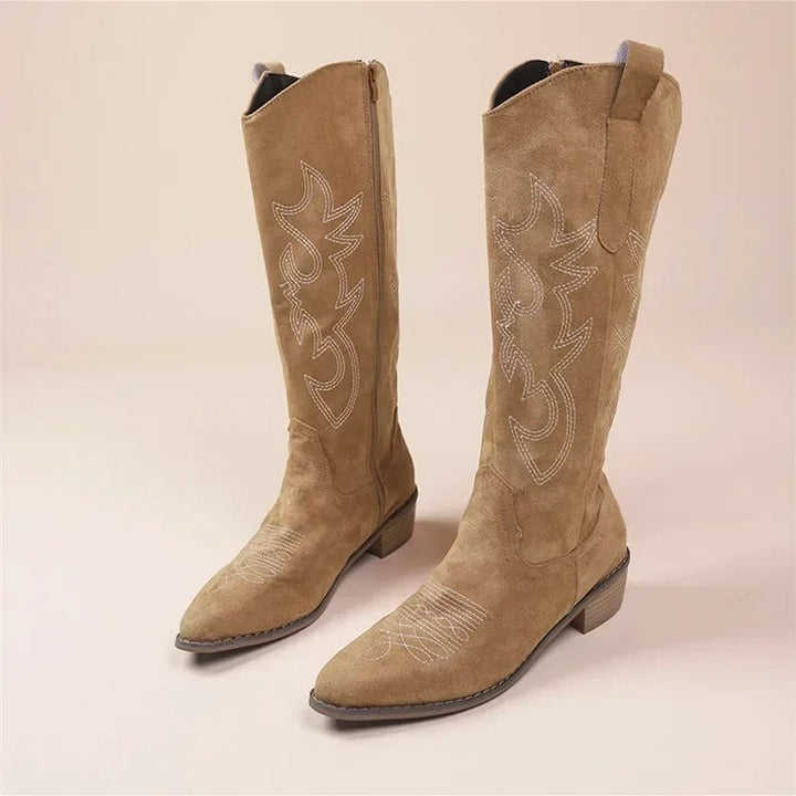 Bestickte Western-Cowboystiefel für Frauen Drune