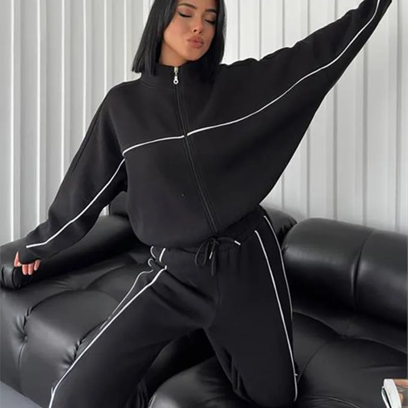 Drune | Damen Strickpullover und Hose Zweiteiliges Satz