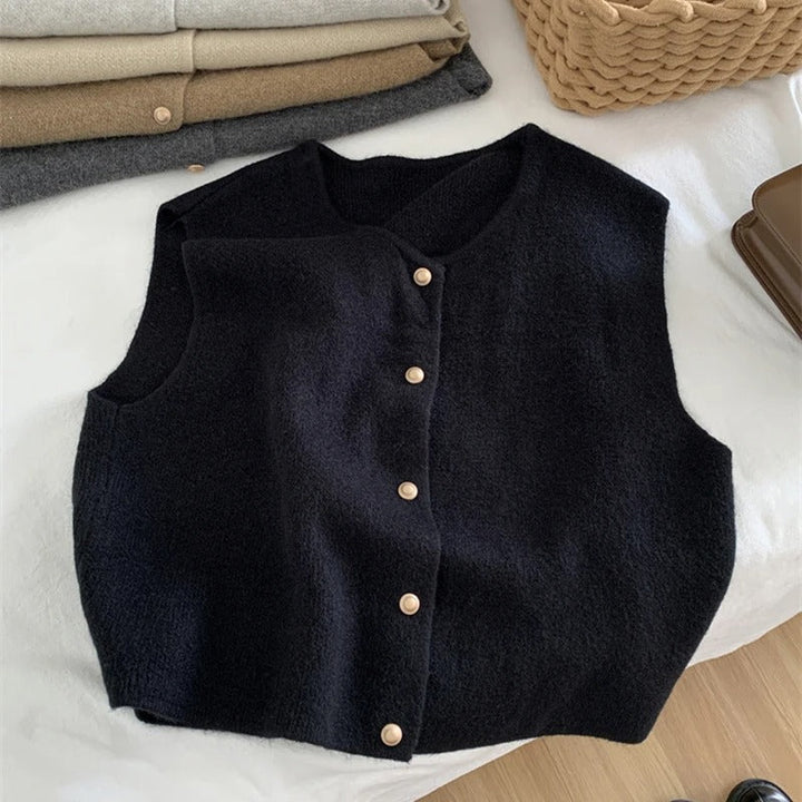 Drune | Eleganter Ärmelloser Strickcardigan
