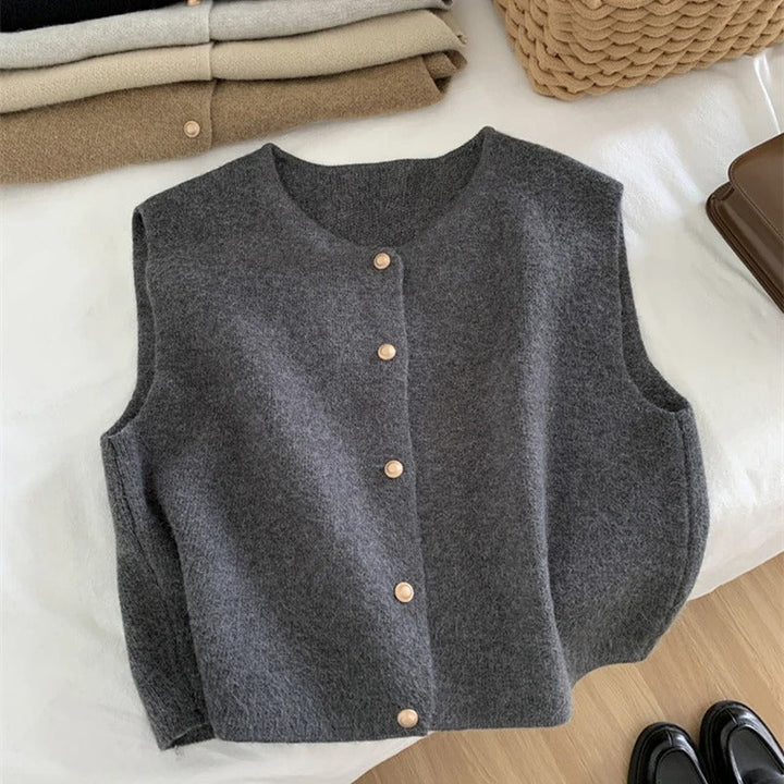 Drune | Eleganter Ärmelloser Strickcardigan