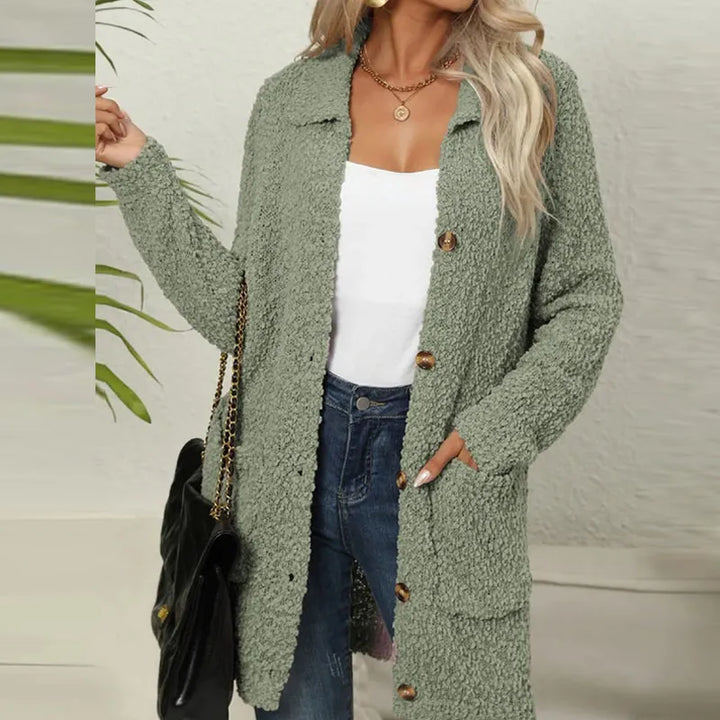 Drune | Cardigan aus gemütlichem Teddy mit eleganten Taschen