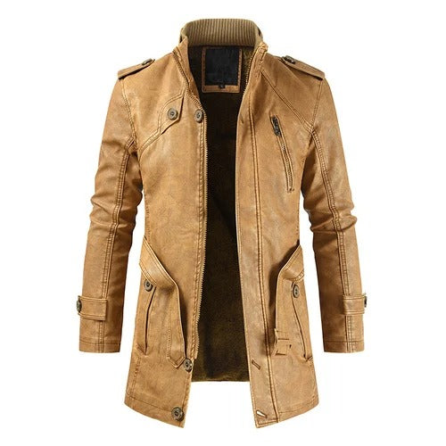 Drune | Elegante vegane Lederjacke mit zusätzlichen Taschen für Männer - Ideal für alle Jahreszeiten