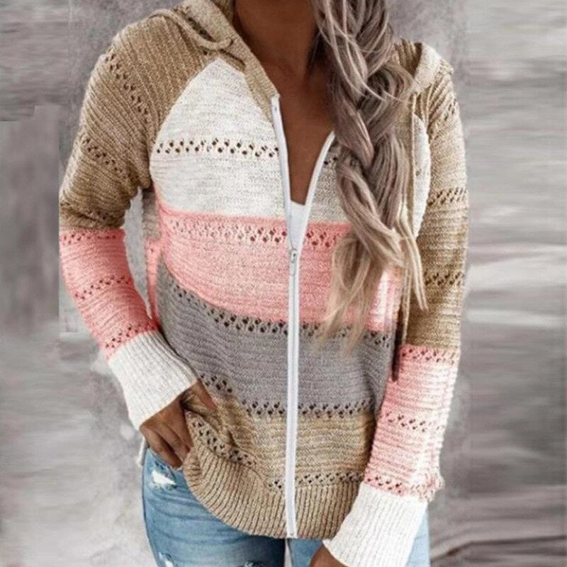 Drune | Bunt gestreifte Strickwesten im Ibiza-Boho-Stil für Damen - Trendy und bequem