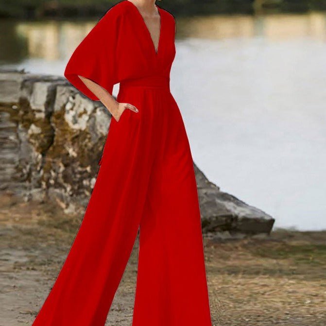 Drune | Jumpsuit mit weitem Ausschnitt für Frauen