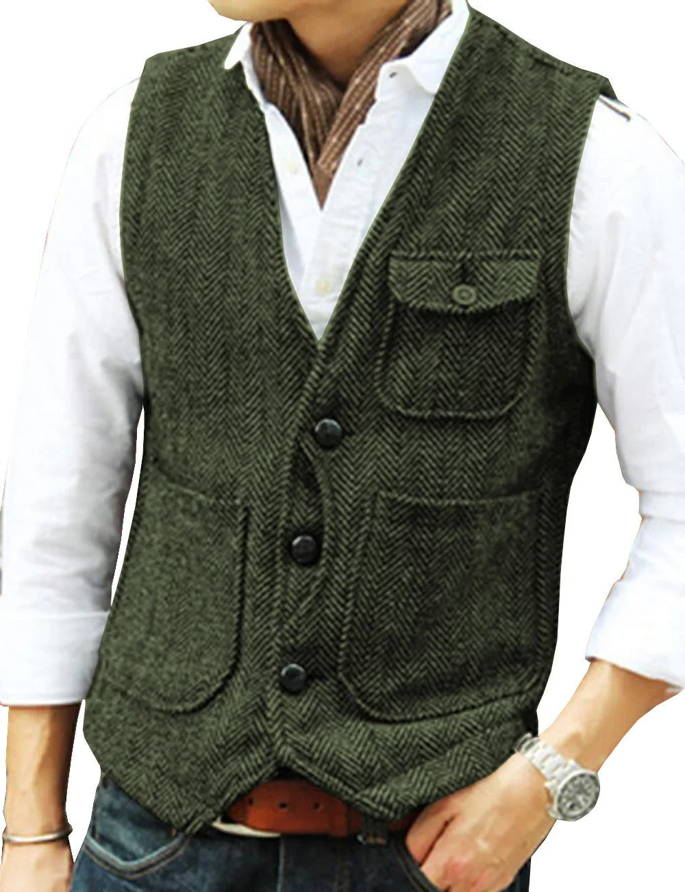 Drune | Vintage-Weste ohne Ärmel aus Tweed für Herren