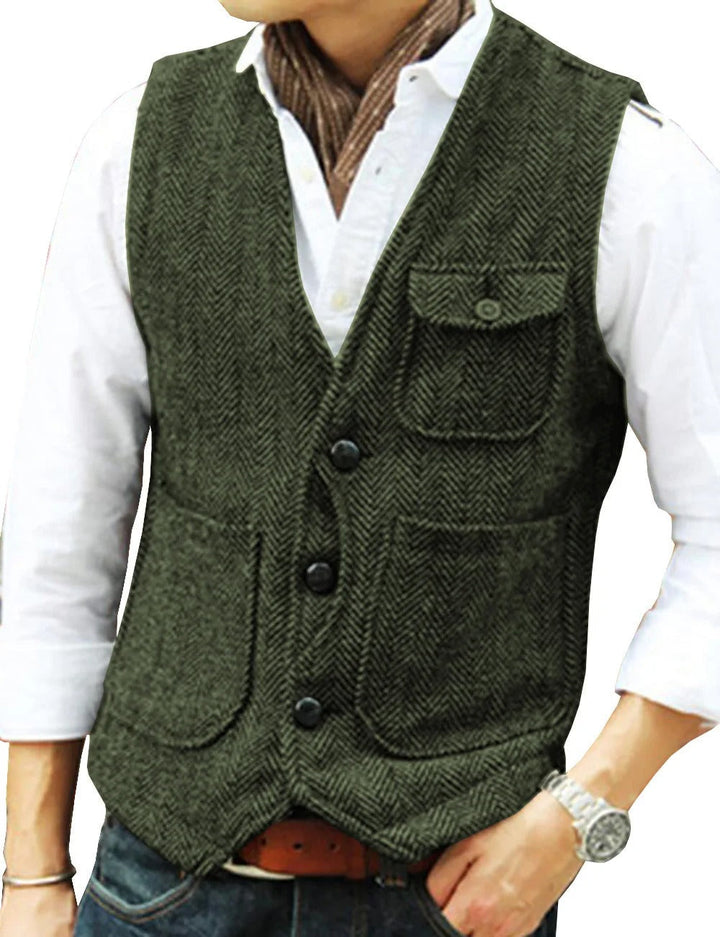 Drune | Vintage-Weste ohne Ärmel aus Tweed für Herren