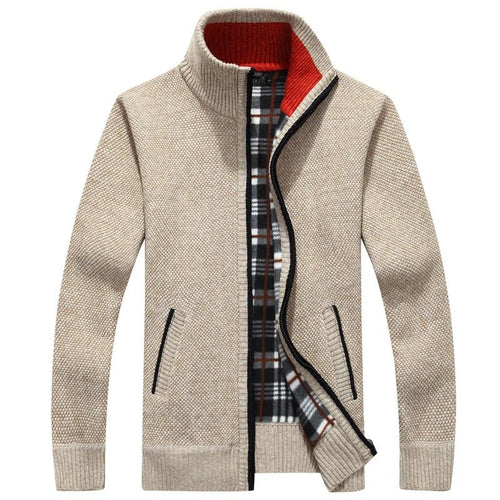 Drune | Strickjacke mit Karofutter Wollmischung Warm und Stilvoll