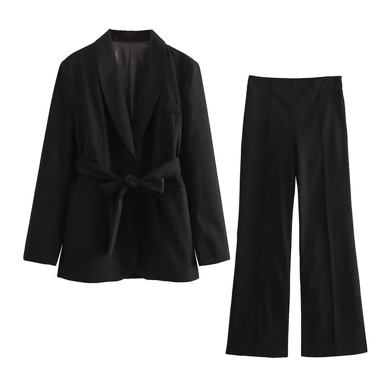 Drune | Eleganter Blazer Mit Gürtel Und Passender Hose