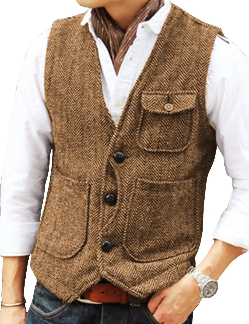 Drune | Vintage-Weste ohne Ärmel aus Tweed für Herren