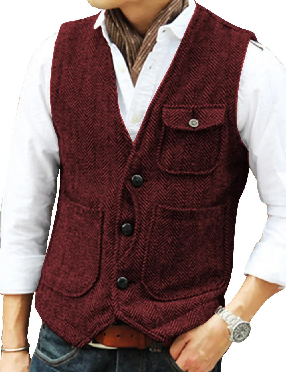 Drune | Vintage-Weste ohne Ärmel aus Tweed für Herren