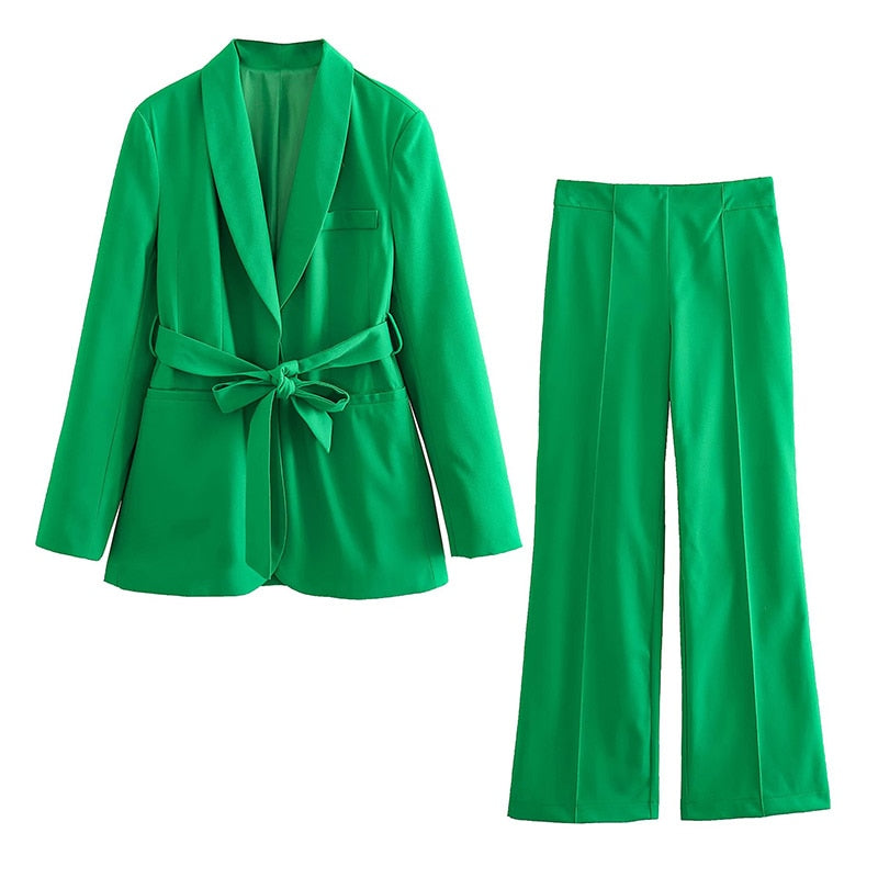Drune | Eleganter Blazer Mit Gürtel Und Passender Hose