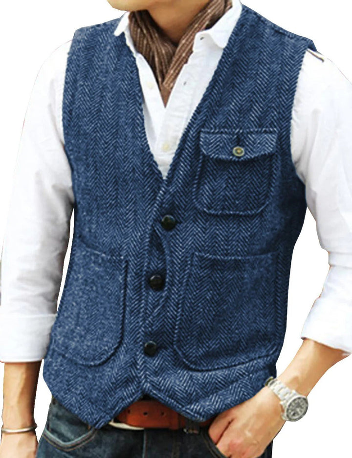 Drune | Vintage-Weste ohne Ärmel aus Tweed für Herren