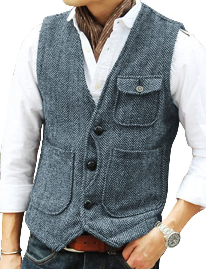 Drune | Vintage-Weste ohne Ärmel aus Tweed für Herren
