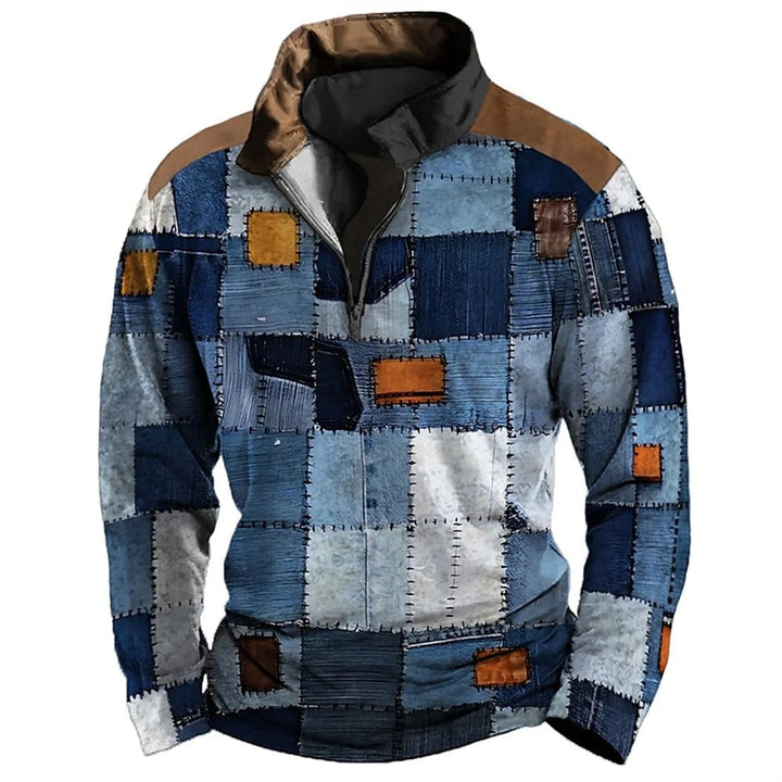 Drune | Patchwork-design-jacke mit Reißverschluss Baumwolle Einzigartig und Mutig