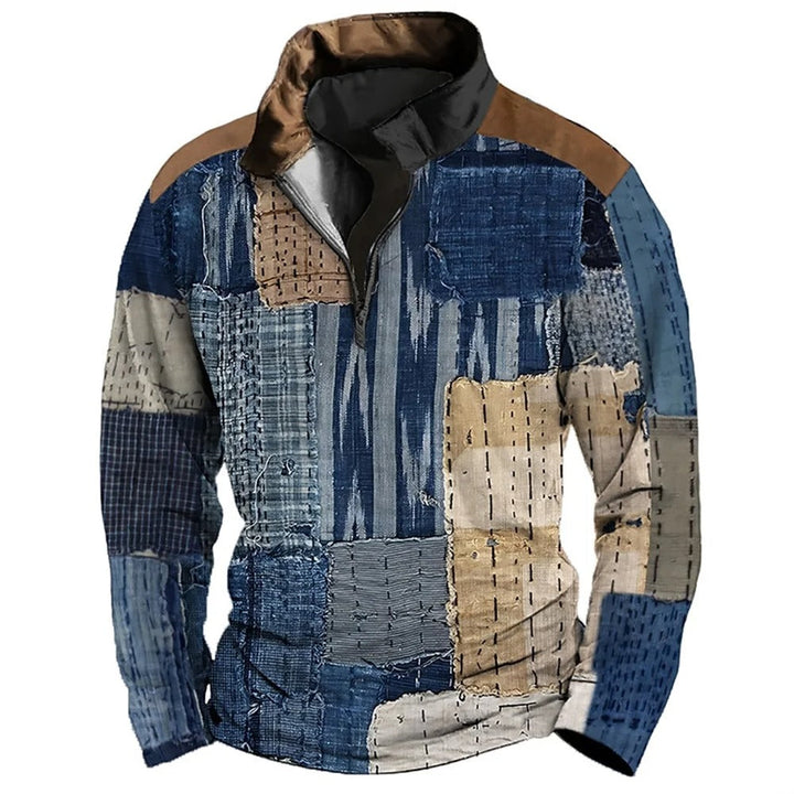 Drune | Patchwork-design-jacke mit Reißverschluss Baumwolle Einzigartig und Mutig