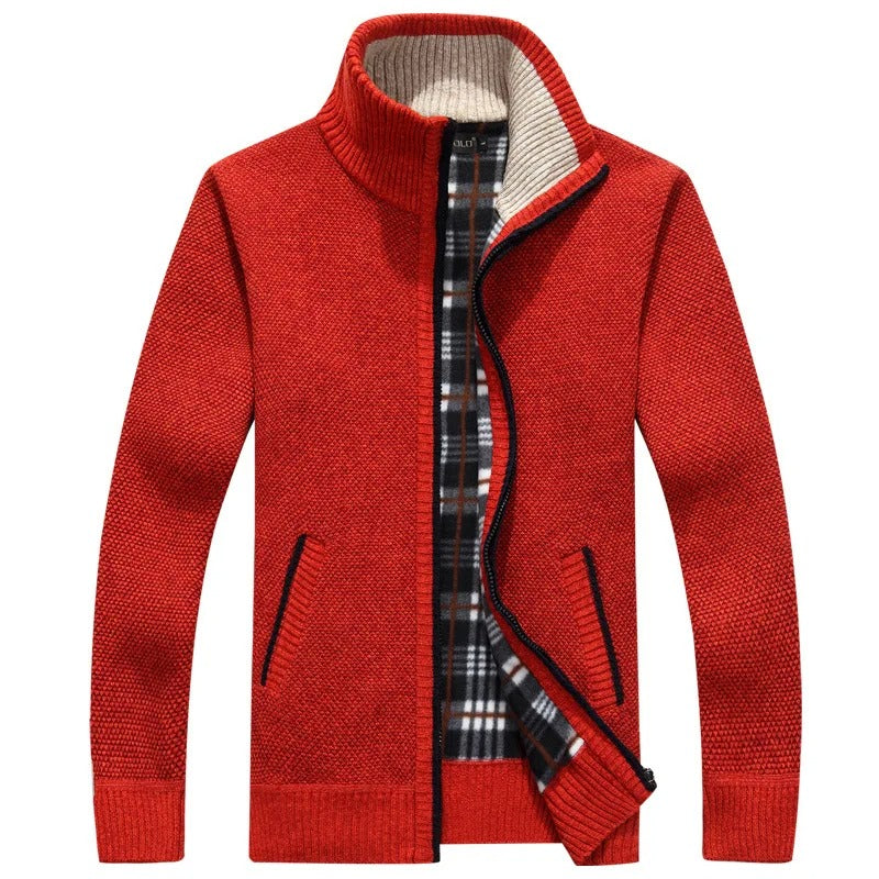 Drune | Strickjacke mit Karofutter Wollmischung Warm und Stilvoll