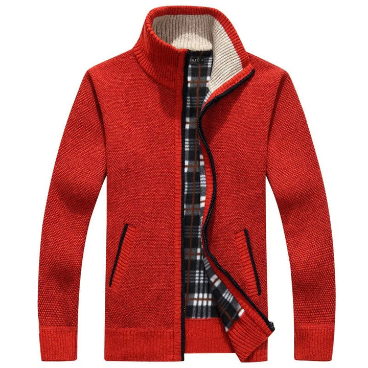 Drune | Strickjacke mit Karofutter Wollmischung Warm und Stilvoll
