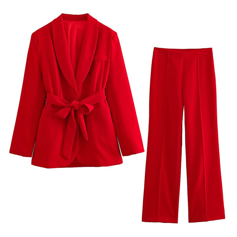 Drune | Eleganter Blazer Mit Gürtel Und Passender Hose