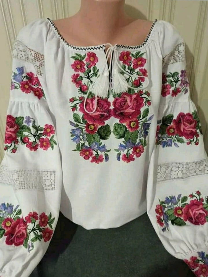 Drune | Boho Bluse Mit Blumendruck Und Laternenärmeln