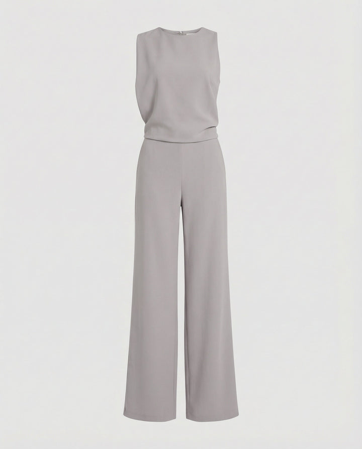 Eleganter Jumpsuit mit Rundhalsausschnitt für Alltag & Besondere Anlässe Drune