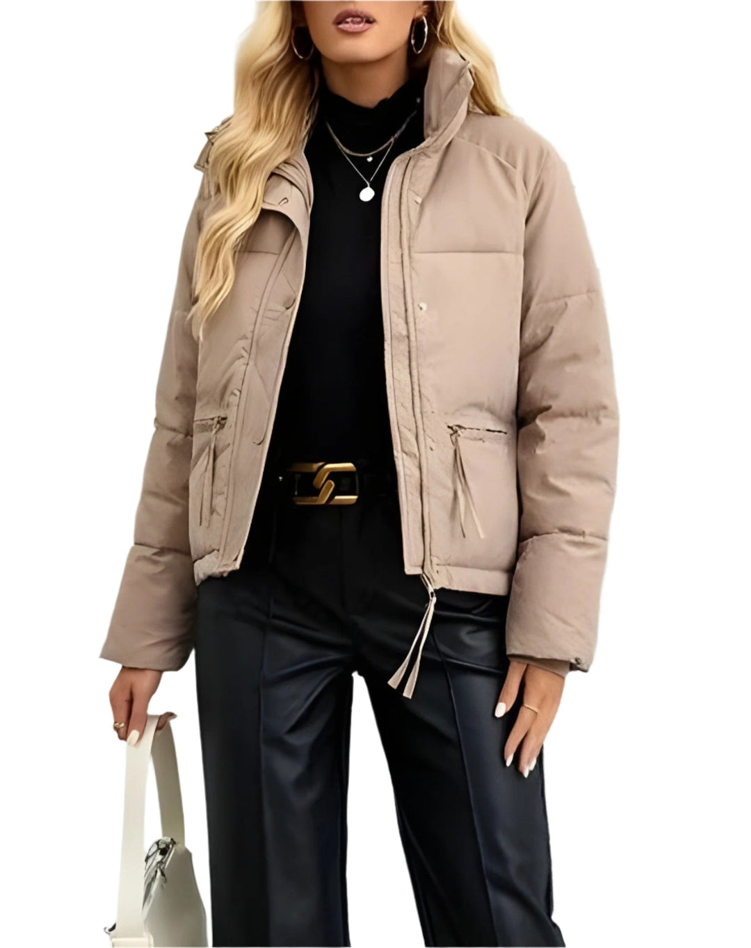 Drune | Warme Damen Pufferjacke mit Reißverschluss und Hohem Kragen