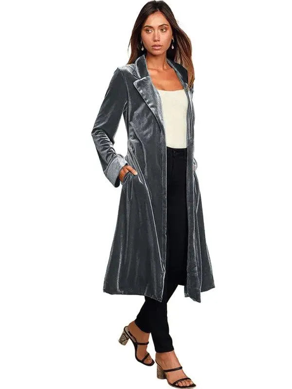 Drune | Samt Lange Blazer Damen Mantel