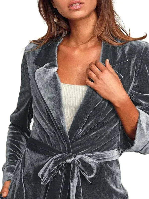 Drune | Samt Lange Blazer Damen Mantel