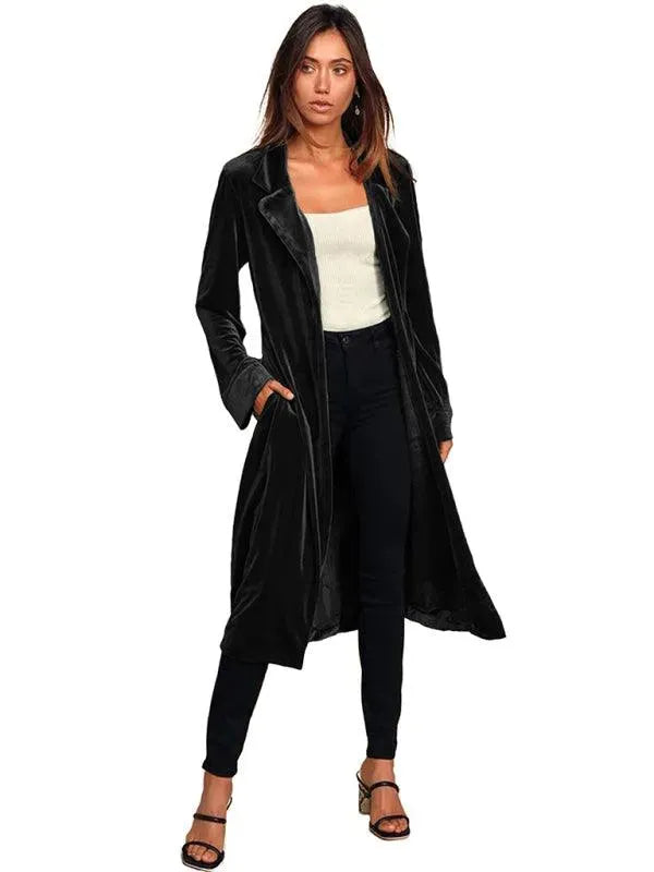 Drune | Samt Lange Blazer Damen Mantel