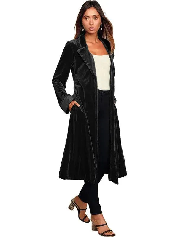 Drune | Samt Lange Blazer Damen Mantel