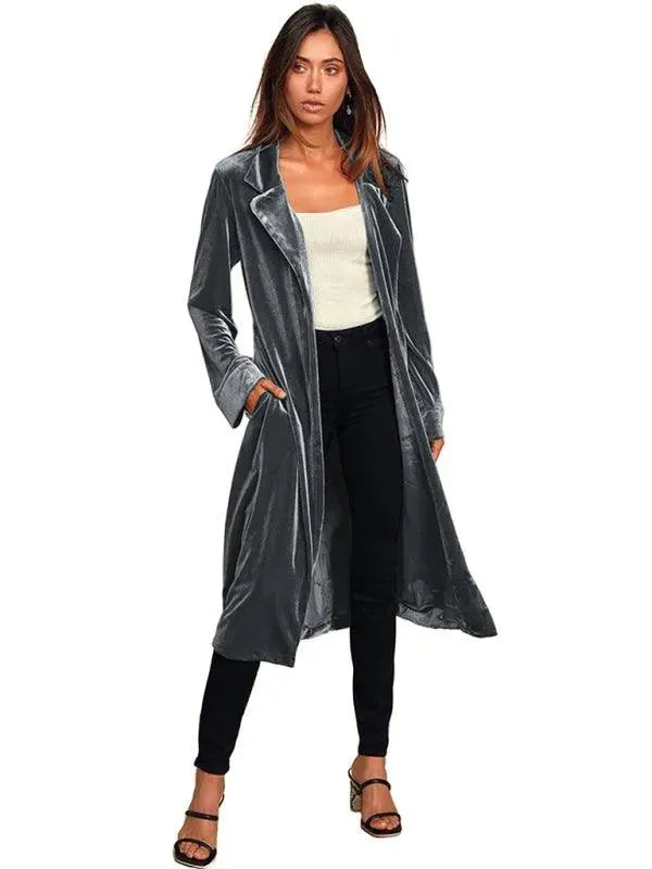 Drune | Samt Lange Blazer Damen Mantel